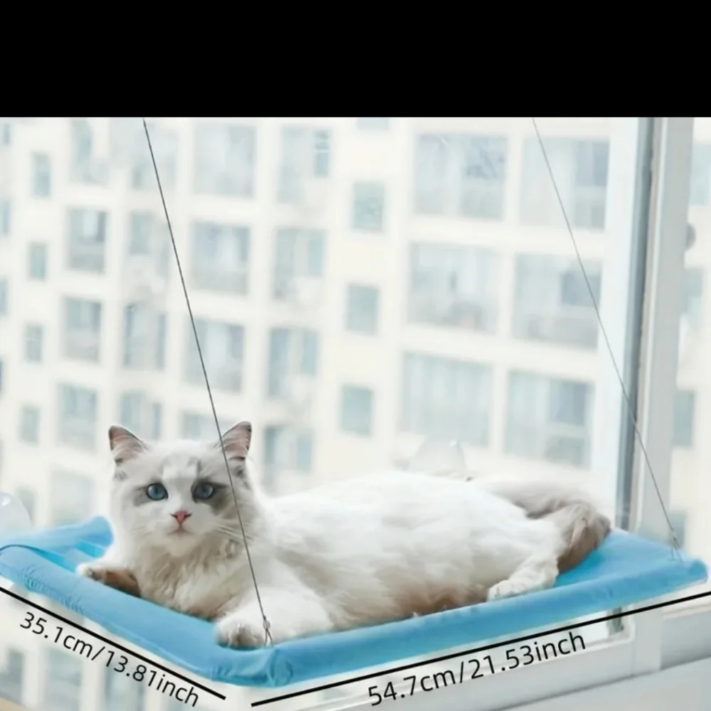 Beige Window Cat Hammock - Plush Perch for Cats